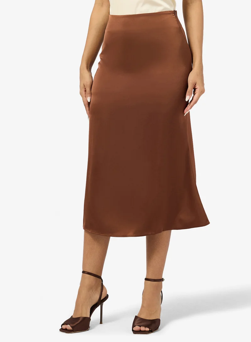 جينجر Satin Midi Skirt